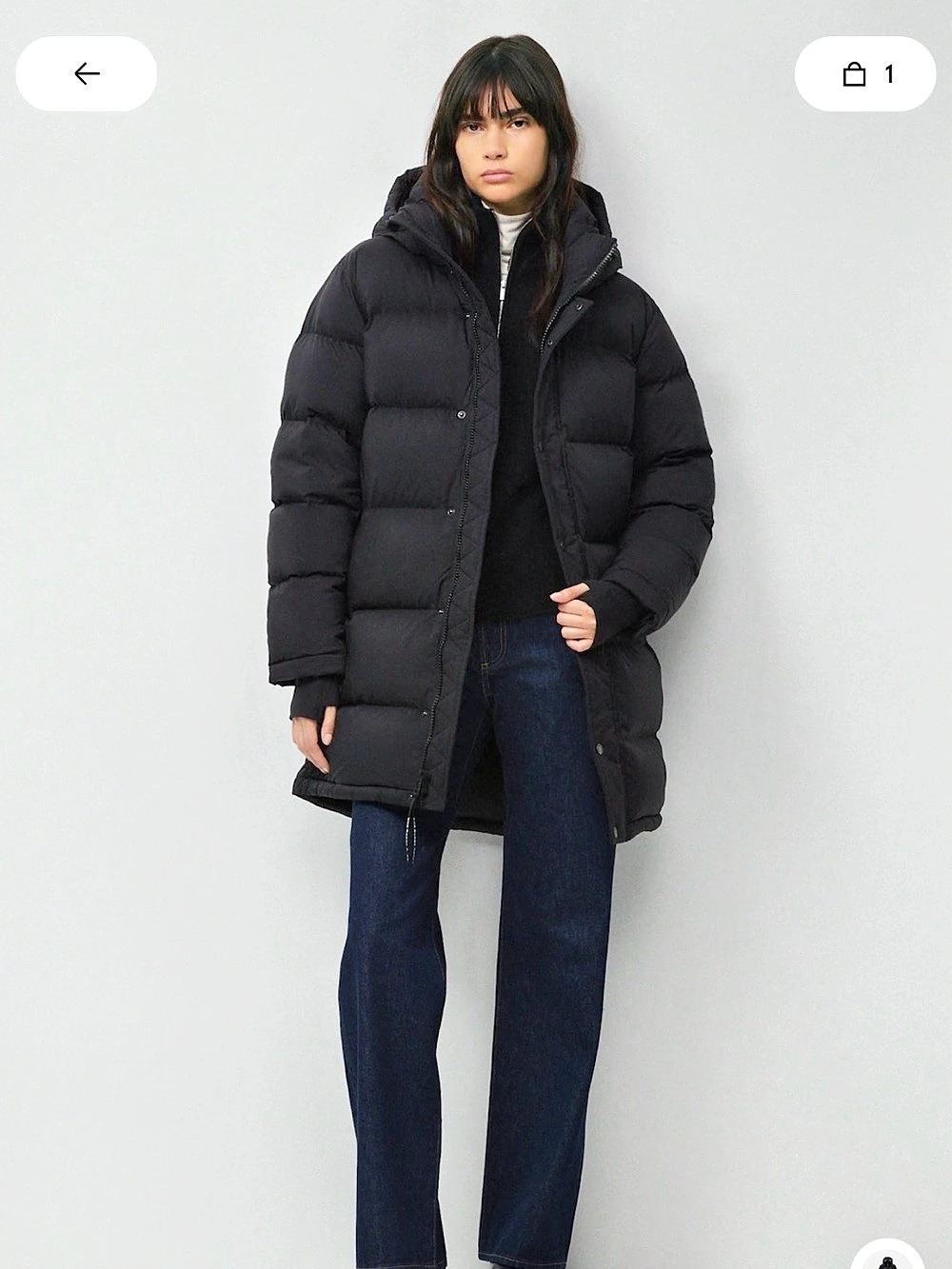 Aritzia The Super Puff Mid - cliMATTE Puffer Coat Black Large